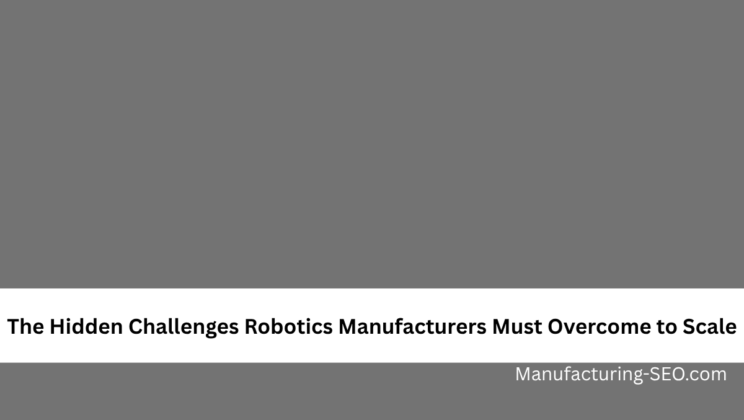 The Hidden Challenges Robotics Manufacturers Must Overcome to Scale